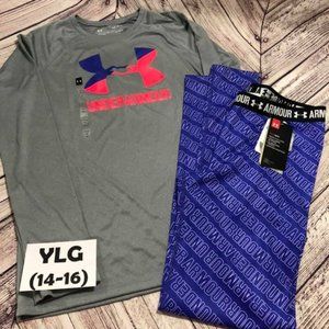 NWT Under Armour Girls Size YLG Athletic Set